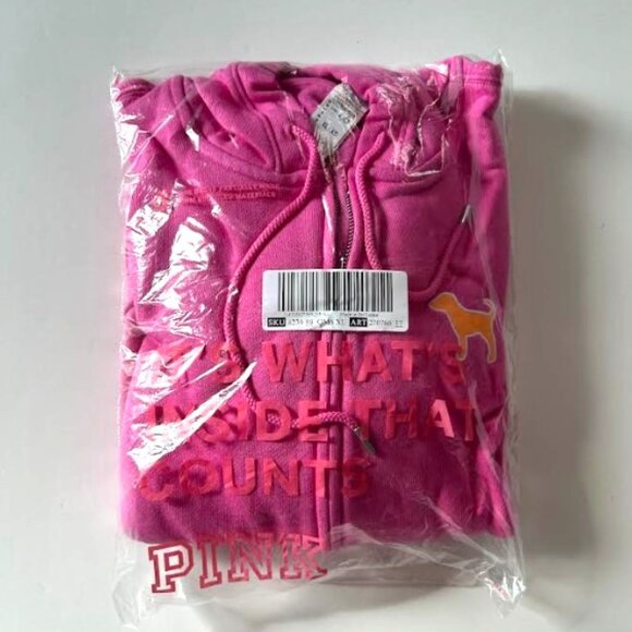 Victoria's Secret PINK Full-Zip Hoodie Limited Edition Pink Gossip XL - Picture 3 of 3
